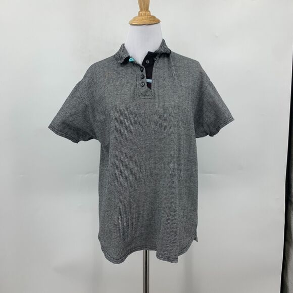 Jamie Sadock Herringbone Golf Shirt Womens S Small Short Sleeve Pleated Back - Picture 2 of 14